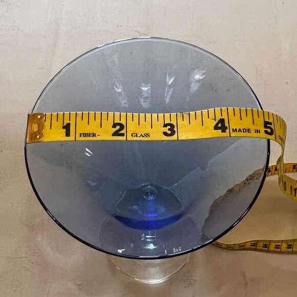 Set of 3 Martini/Cocktail Glasses: 1 Teal, 1 Smoky, 1 Blue, 5" x 7-1/2" - Picture 6 of 9